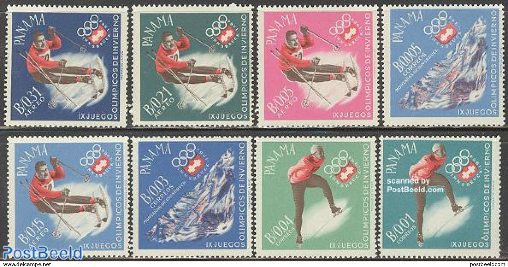 Panama 1963 Olympic Winter Games 8v, Mint NH, Sport - Olympic Winter Games - Skating - Skiing - Skisport