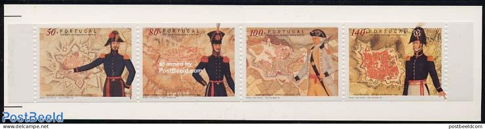 Portugal 1998 Pioneers 4v In Booklet, Mint NH, Various - Stamp Booklets - Maps - Uniforms - Art - Castles & Fortificat.. - Nuevos