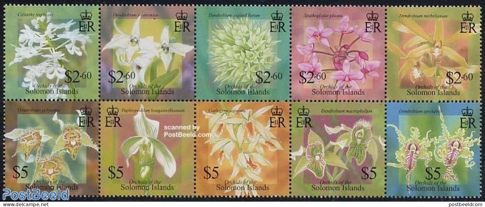 Solomon Islands 2004 Orchids 10v , Mint NH, Nature - Flowers & Plants - Orchids - Solomon Islands (1978-...)