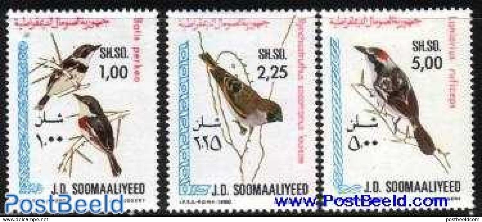 Somalia 1980 Birds 3v, Mint NH, Nature - Birds - Somalië (1960-...)