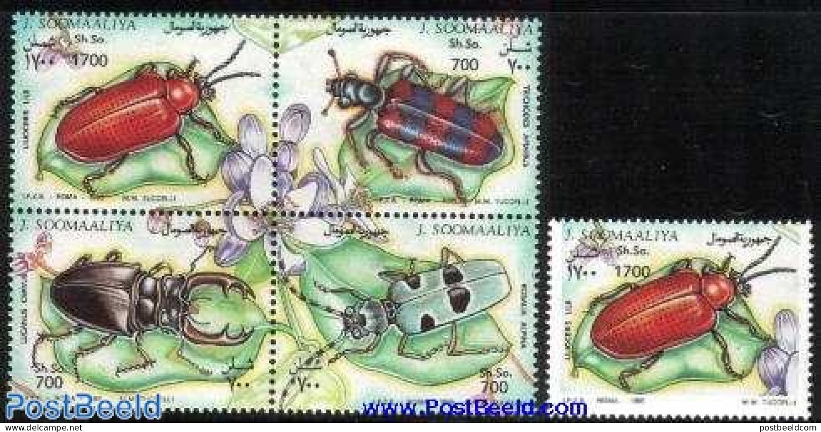 Somalia 1995 Insects 5v (1v+[+]), Mint NH, Nature - Insects - Somalie (1960-...)