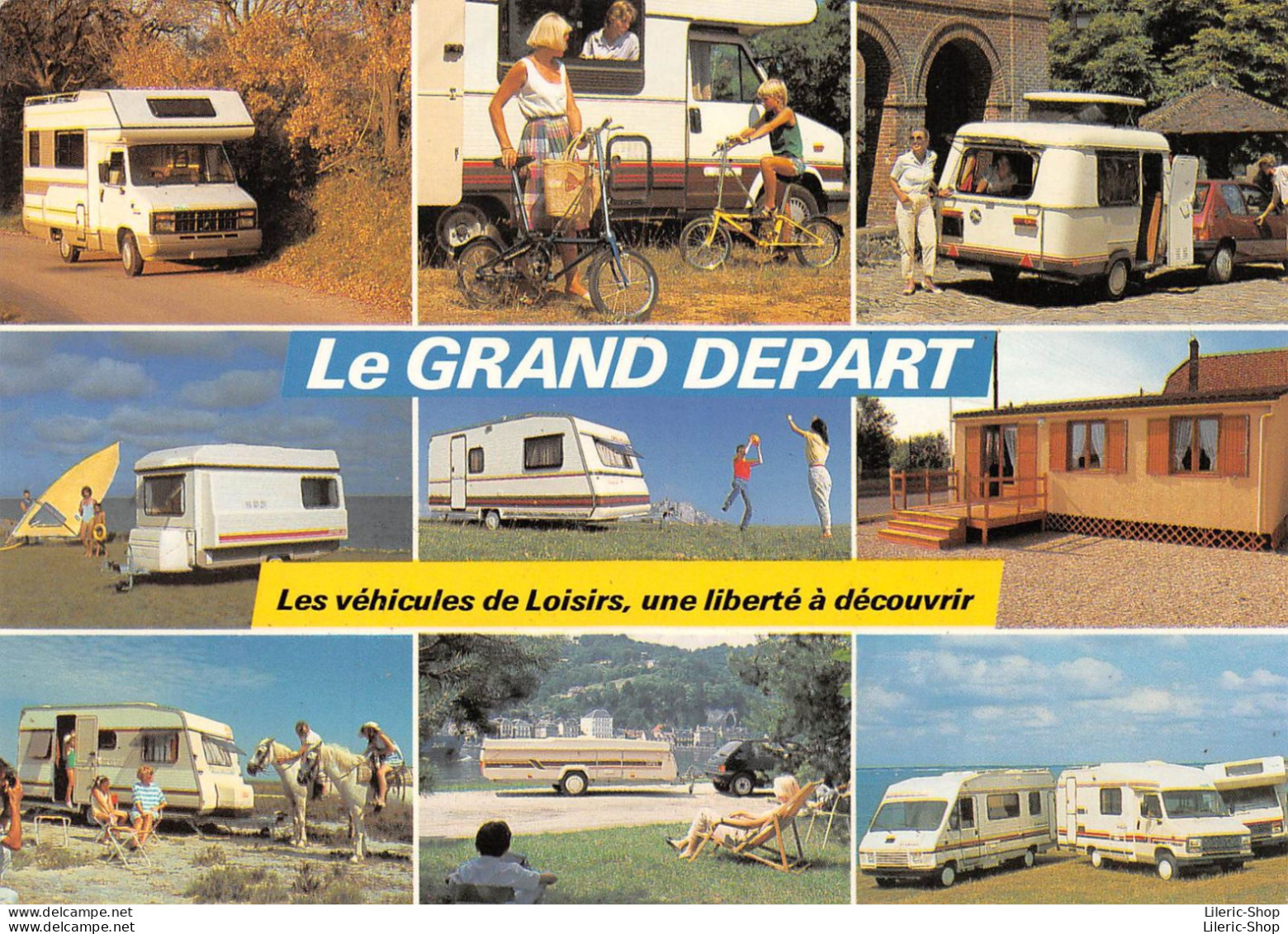 CARTE PUBLICITAIRE CARAVANE CARAVANING - Cachet Distributeur "TOULOUSE CARAVANES" - LE GRAND DEPART EUROPE 1 - Reclame