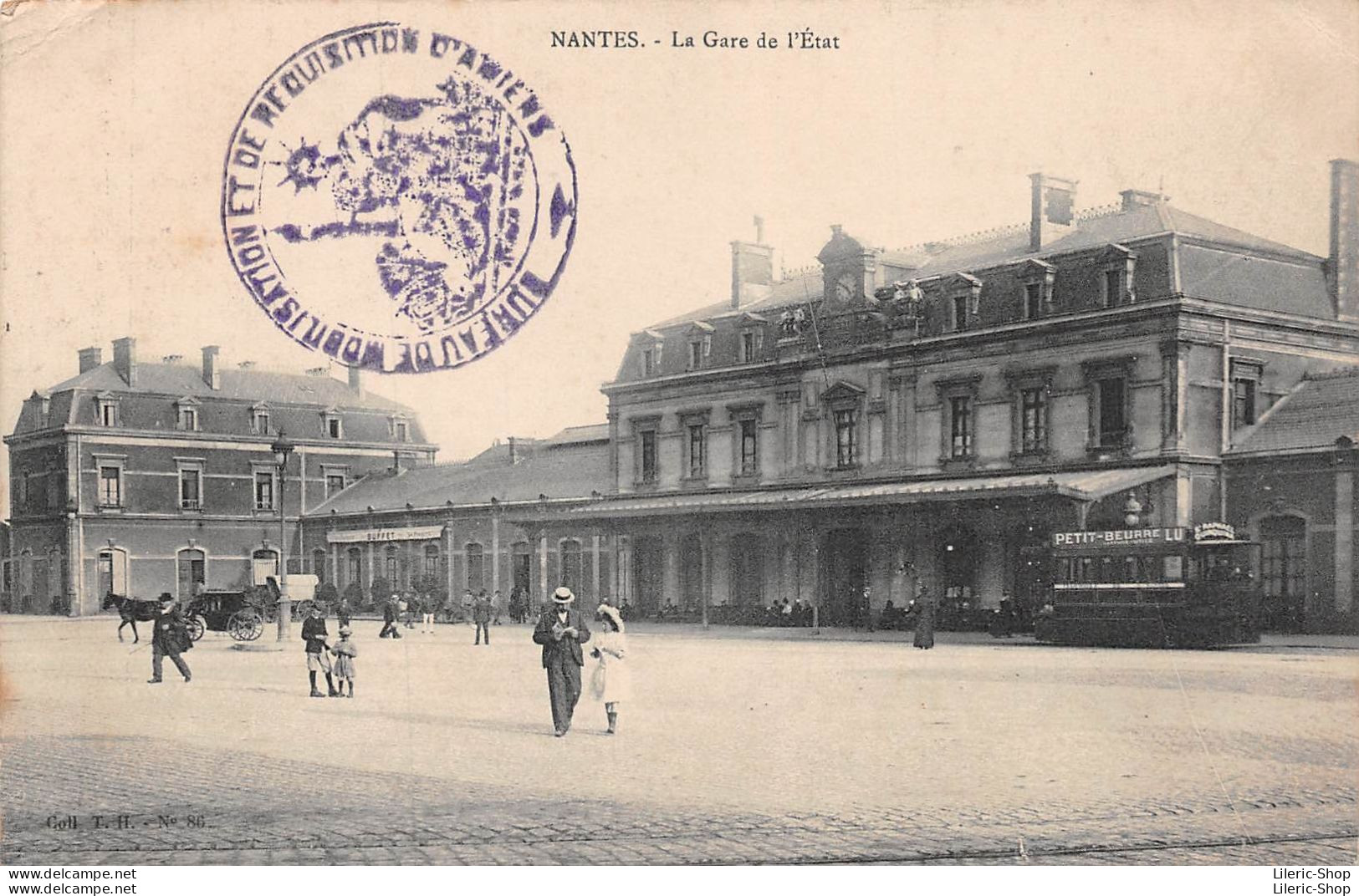 [44] NANTES. La Gare De L'État - Cachet Militaire Bureau De Mobilisation Et Réquisition D'Amiens 1915 - Nantes