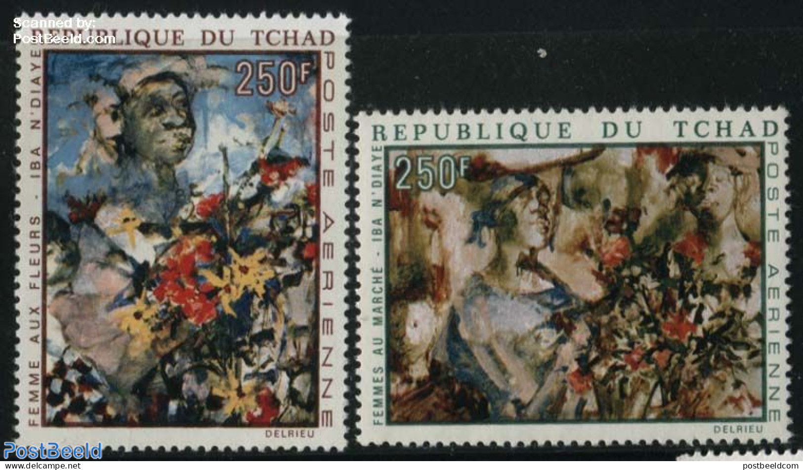 Chad 1970 N Diaye Paintings 2v, Mint NH, Art - Modern Art (1850-present) - Autres & Non Classés