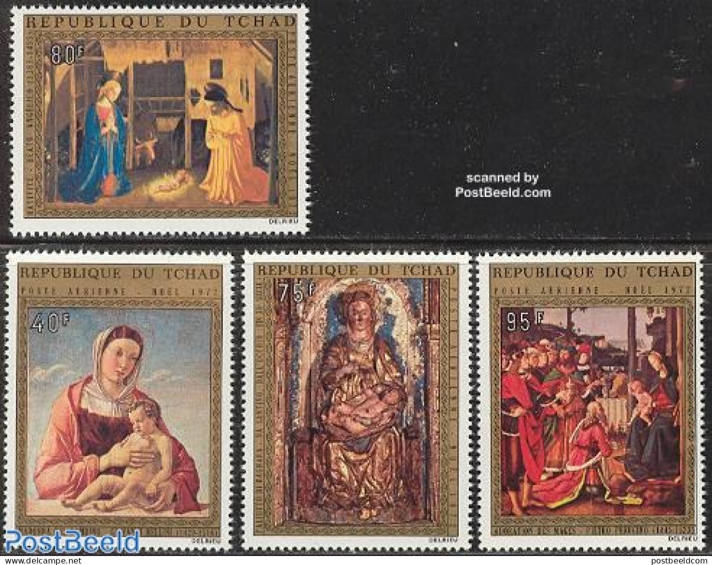 Chad 1972 Christmas, Paintings 4v, Mint NH, Religion - Christmas - Art - Paintings - Autres & Non Classés