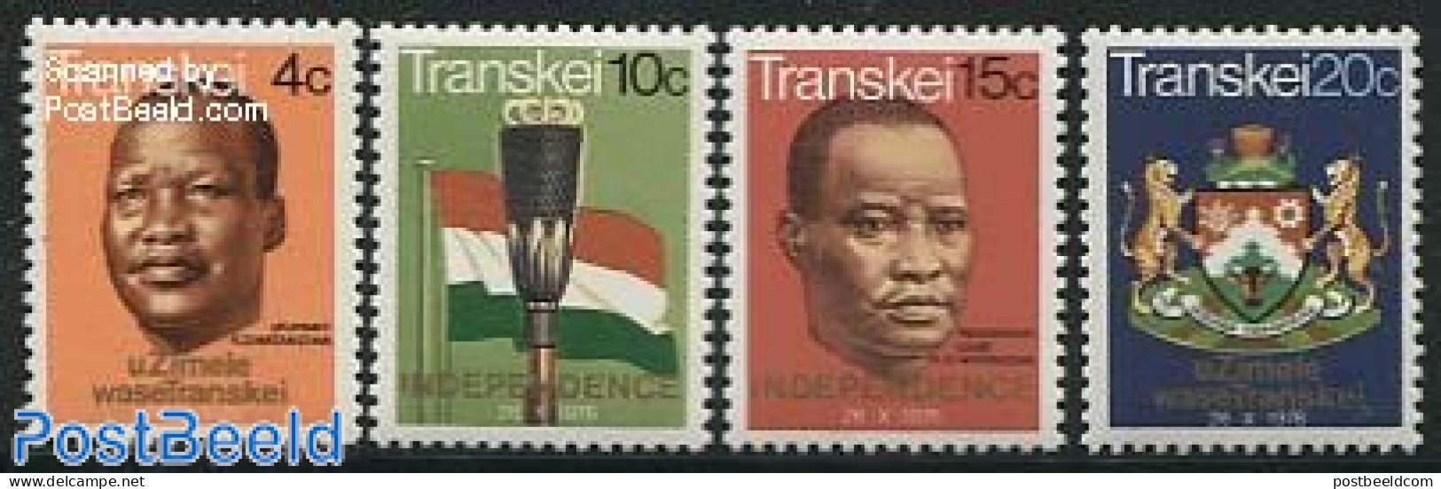 South Africa, Transkei 1976 Independence 4v, Mint NH, History - Coat Of Arms - Flags - Transkei