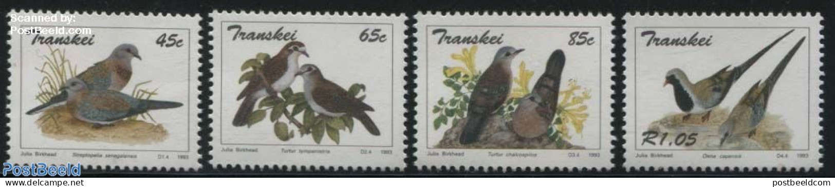 South Africa, Transkei 1993 Pigeons 4v, Mint NH, Nature - Birds - Pigeons - Transkei