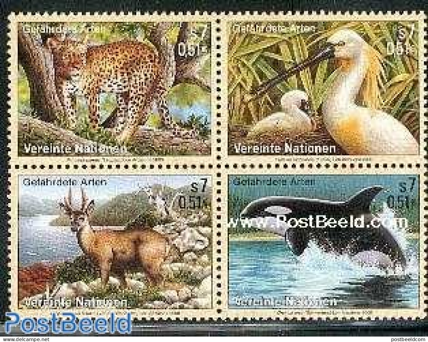 United Nations, Vienna 2000 Animals 4v [+], Mint NH, Nature - Animals (others & Mixed) - Birds - Cat Family - Deer - S.. - Sonstige & Ohne Zuordnung