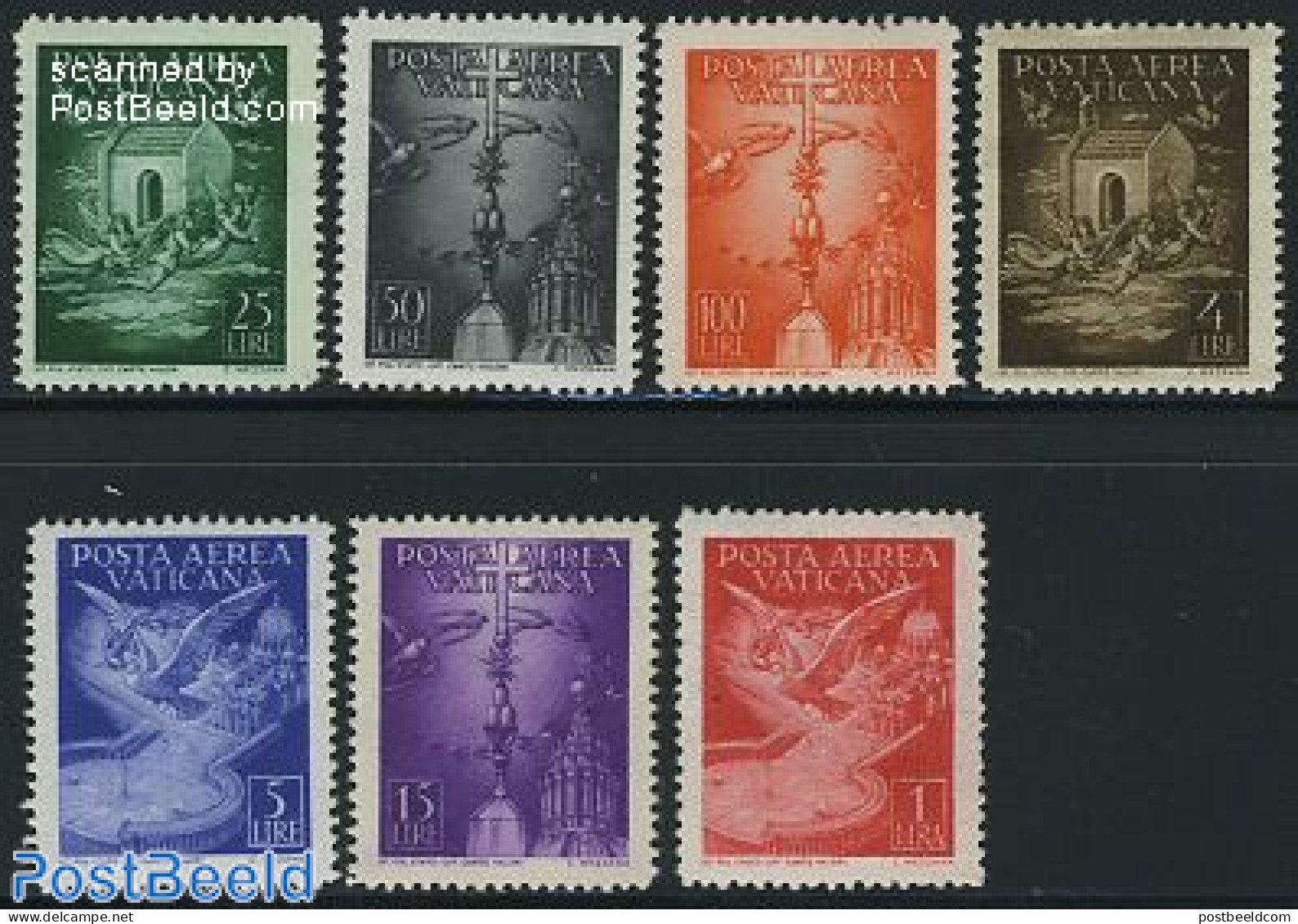 Vatican 1947 Airmail Definitives 7v, Mint NH, Nature - Birds - Neufs