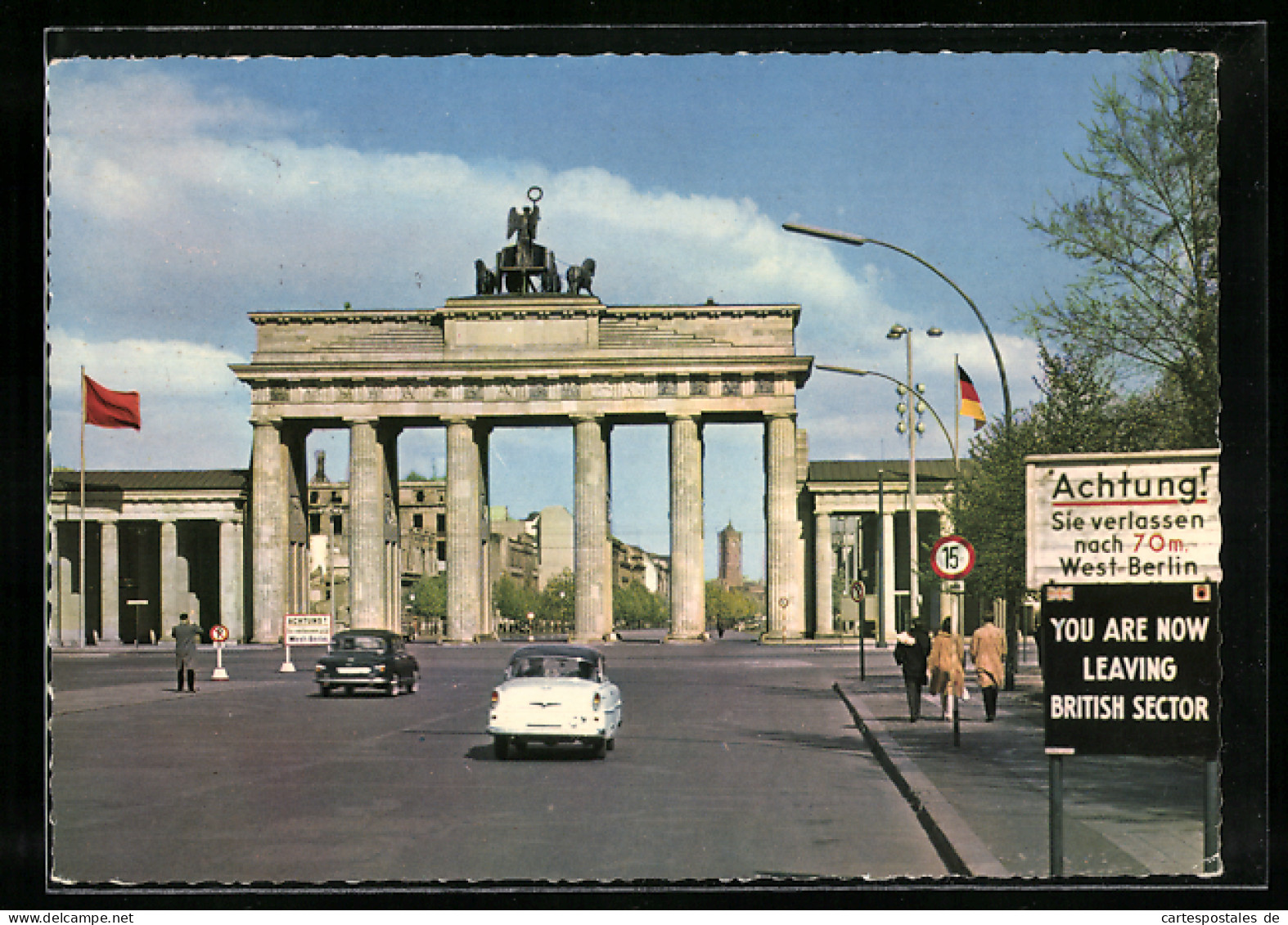 AK Berlin, Brandenburger Tor, Sektorgrenze  - Customs