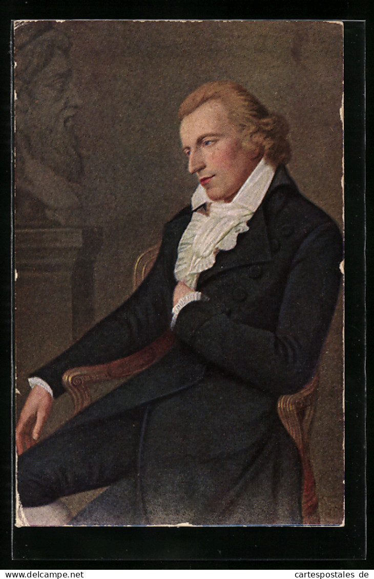 Künstler-AK Friedrich Schiller Sitzt Auf Einem Stuhl  - Writers