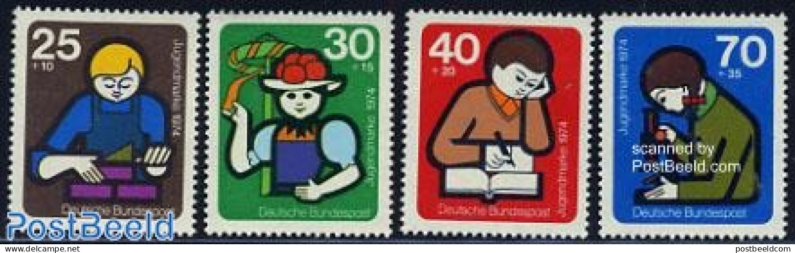 Germany, Federal Republic 1974 Youth Welfare 4v, Mint NH, Science - Various - Education - Costumes - Ongebruikt