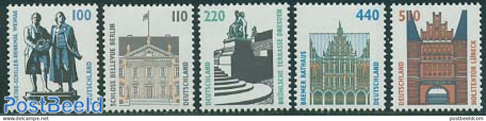 Germany, Federal Republic 1997 Definitives 5v, Mint NH, Art - Castles & Fortifications - Sculpture - Nuevos