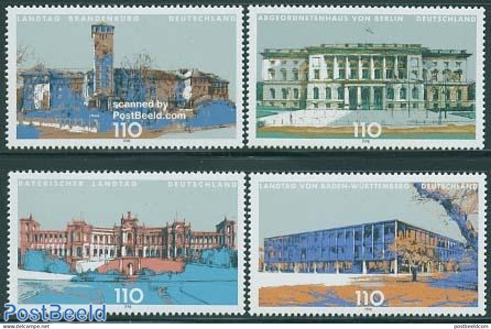 Germany, Federal Republic 1998 Parliaments 4v, Mint NH, Art - Architecture - Nuovi