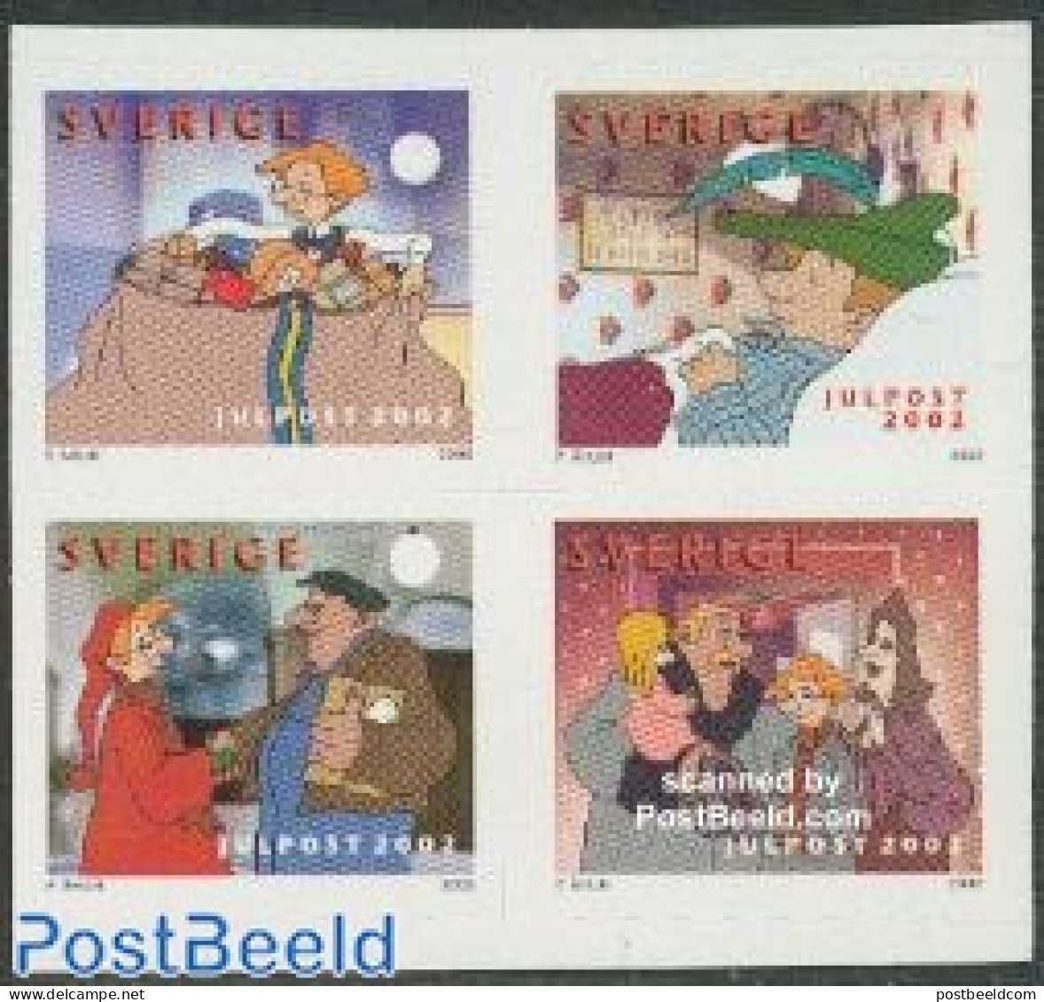 Sweden 2002 Christmas 4v S-a [+], Mint NH, Religion - Christmas - Art - Comics (except Disney) - Nuevos