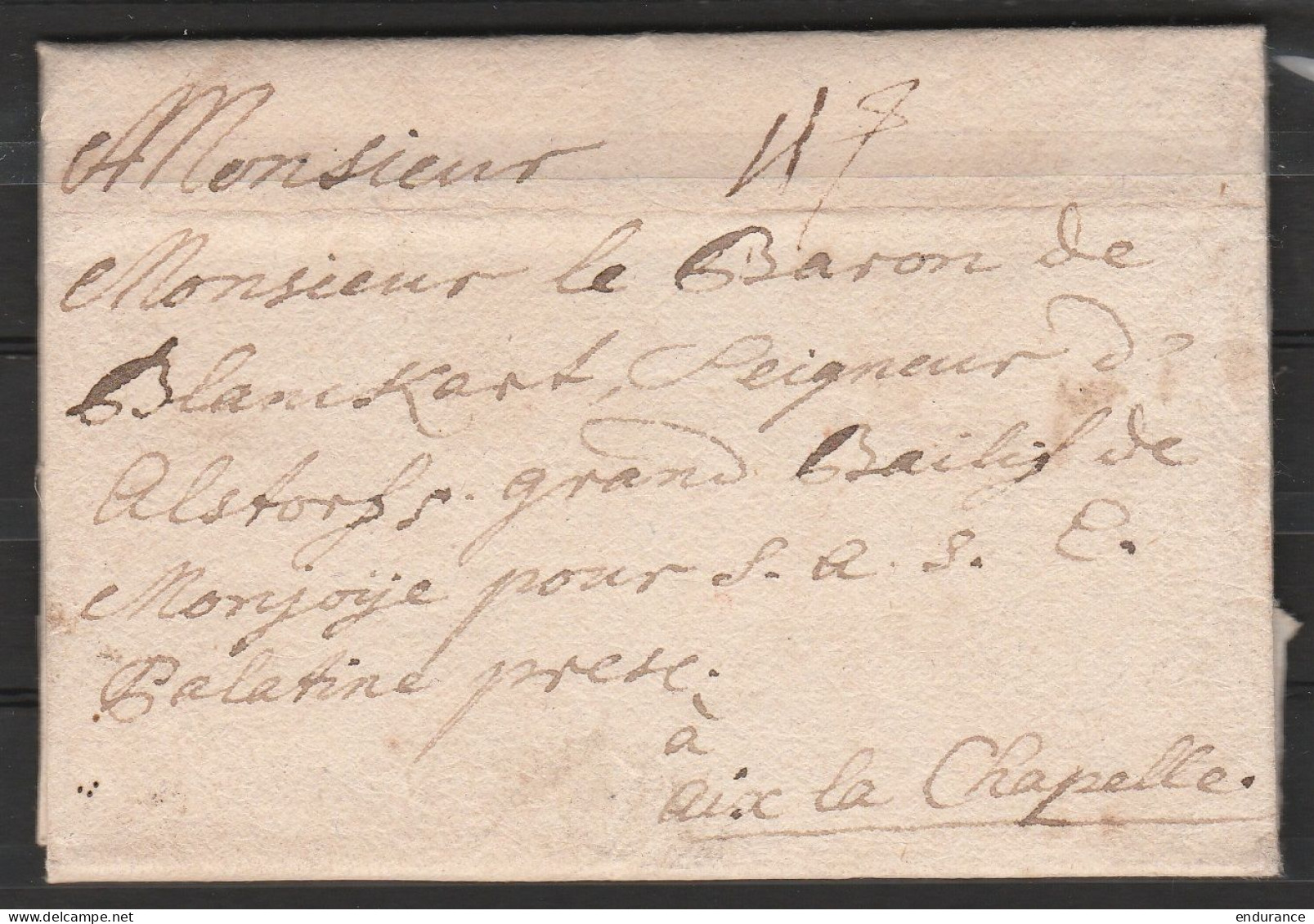 L. En Allemand Datée 28 Avril 1735 De WETZLAR Pour Baron De Blanckart Bailli De Montjoie à AIX-LA-CHAPELLE - 1714-1794 (Paises Bajos Austriacos)