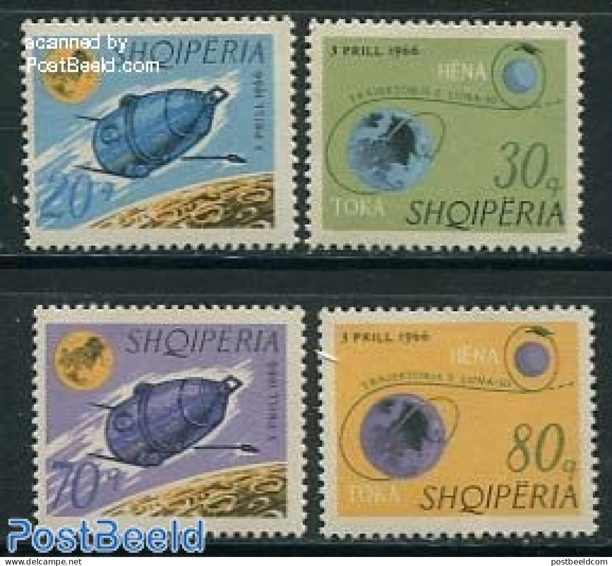 Albania 1966 Luna 10 4v, Mint NH, Transport - Space Exploration - Albanie