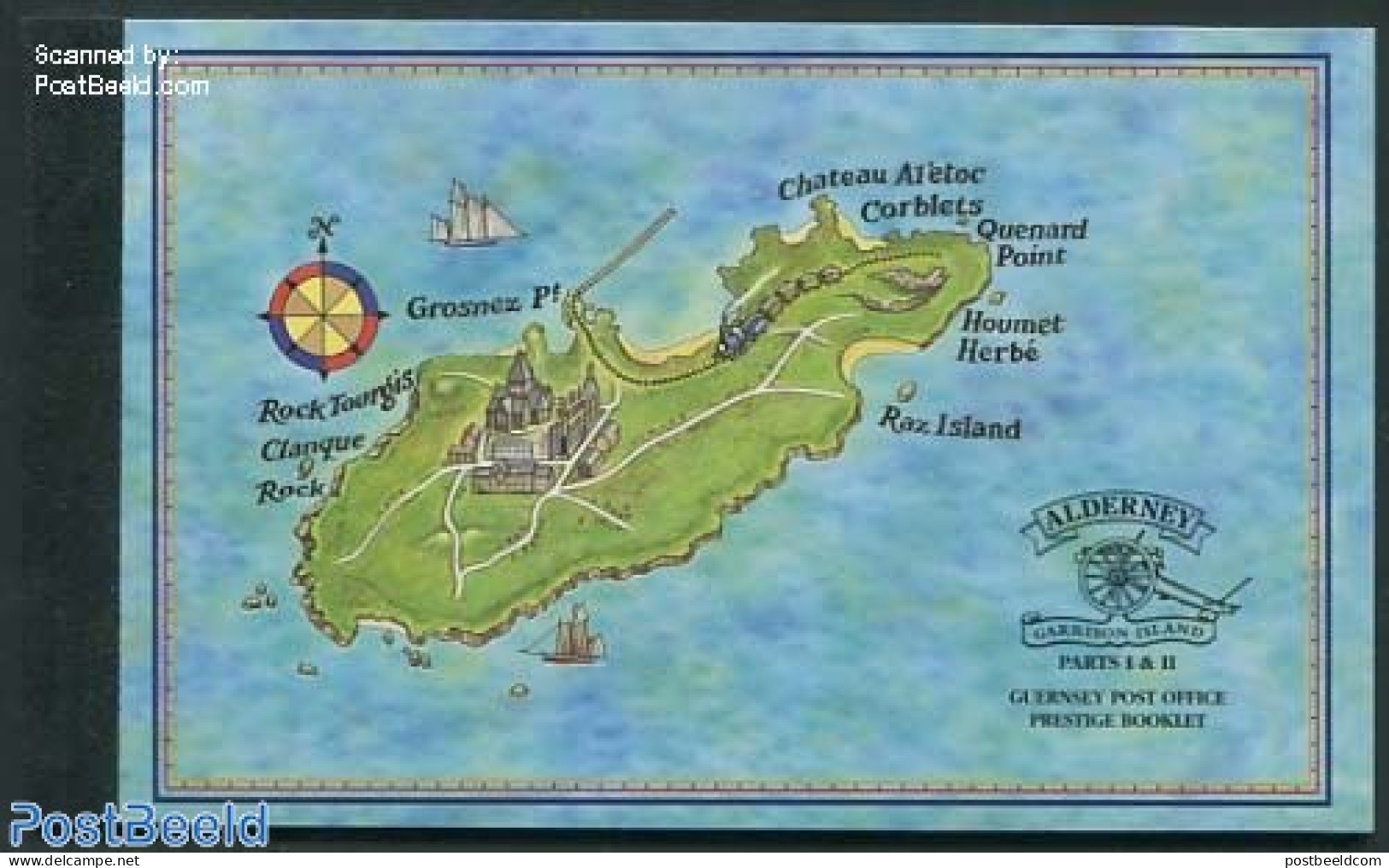 Alderney 1997 Garrison Island Prestige Booklet, Mint NH, Transport - Stamp Booklets - Railways - Ships And Boats - Unclassified