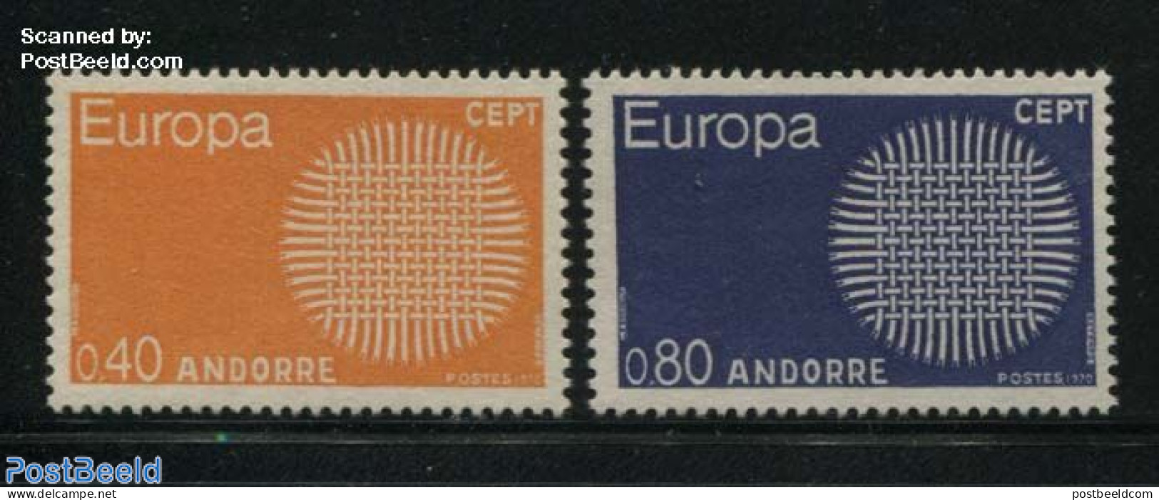 Andorra, French Post 1970 Europa CEPT 2v, Mint NH, History - Europa (cept) - Unused Stamps