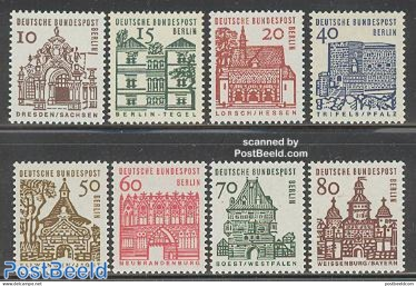 Germany, Berlin 1964 Definitives 8v, Mint NH, Art - Architecture - Castles & Fortifications - Nuevos