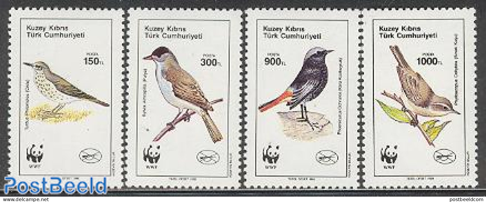 Turkish Cyprus 1990 WWF, Birds 4v, Mint NH, Nature - Birds - World Wildlife Fund (WWF) - Other & Unclassified