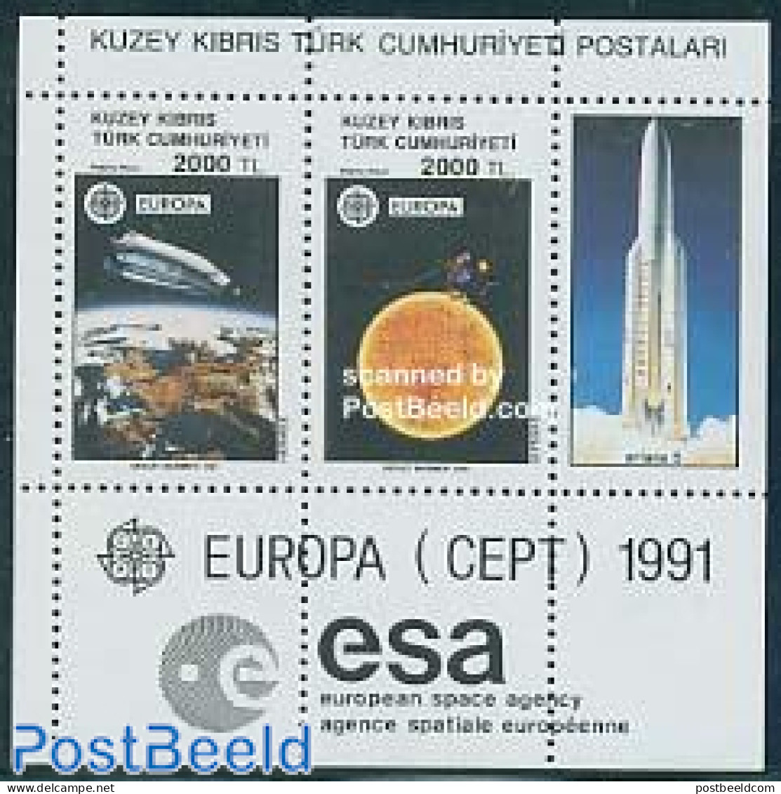 Turkish Cyprus 1991 Europa, Space S/s, Mint NH, History - Transport - Europa (cept) - Space Exploration - Andere & Zonder Classificatie