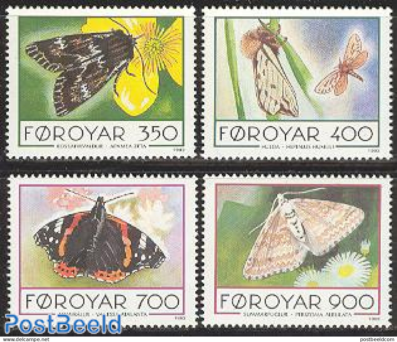 Faroe Islands 1993 Butterflies 4v, Mint NH, Nature - Butterflies - Other & Unclassified