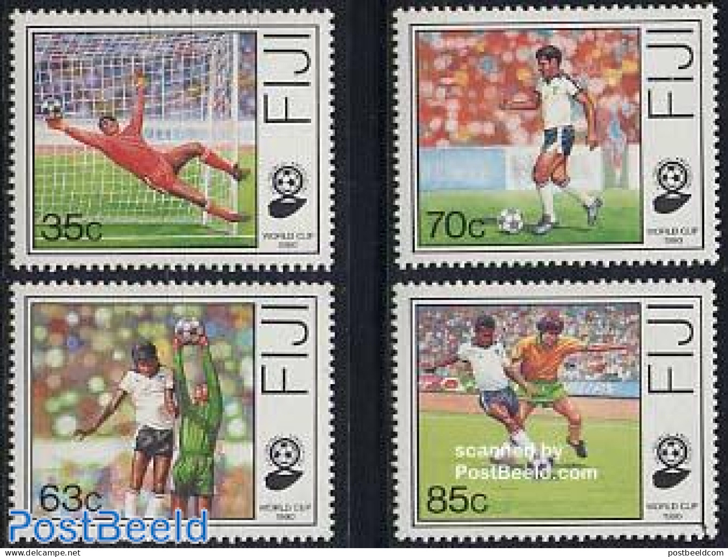 Fiji 1989 World Cup Football Italy 4v, Mint NH, Sport - Football - Andere & Zonder Classificatie