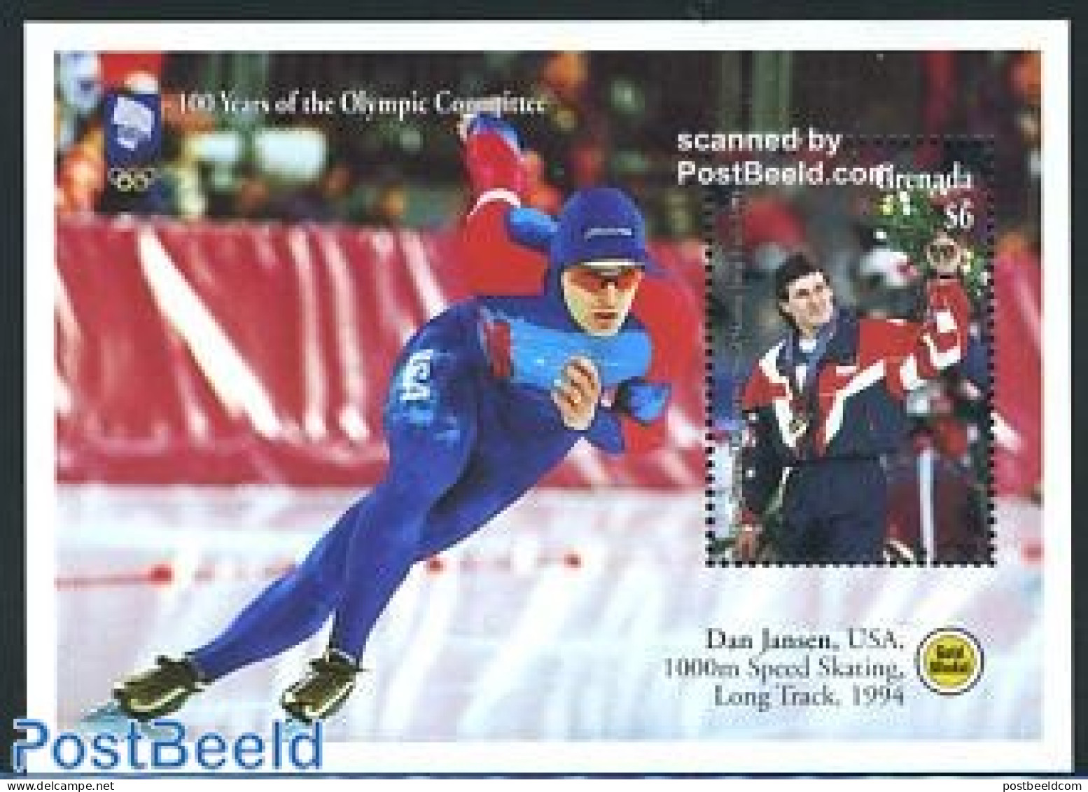 Grenada 1994 I.O.C. Centenary S/s, Mint NH, Sport - Olympic Games - Olympic Winter Games - Skating - Other & Unclassified