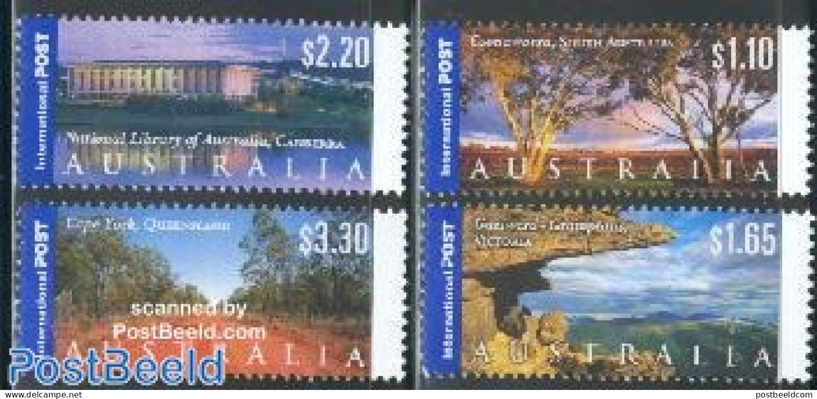 Australia 2002 Landscapes 4v, Mint NH, Nature - Trees & Forests - Art - Libraries - Nuovi