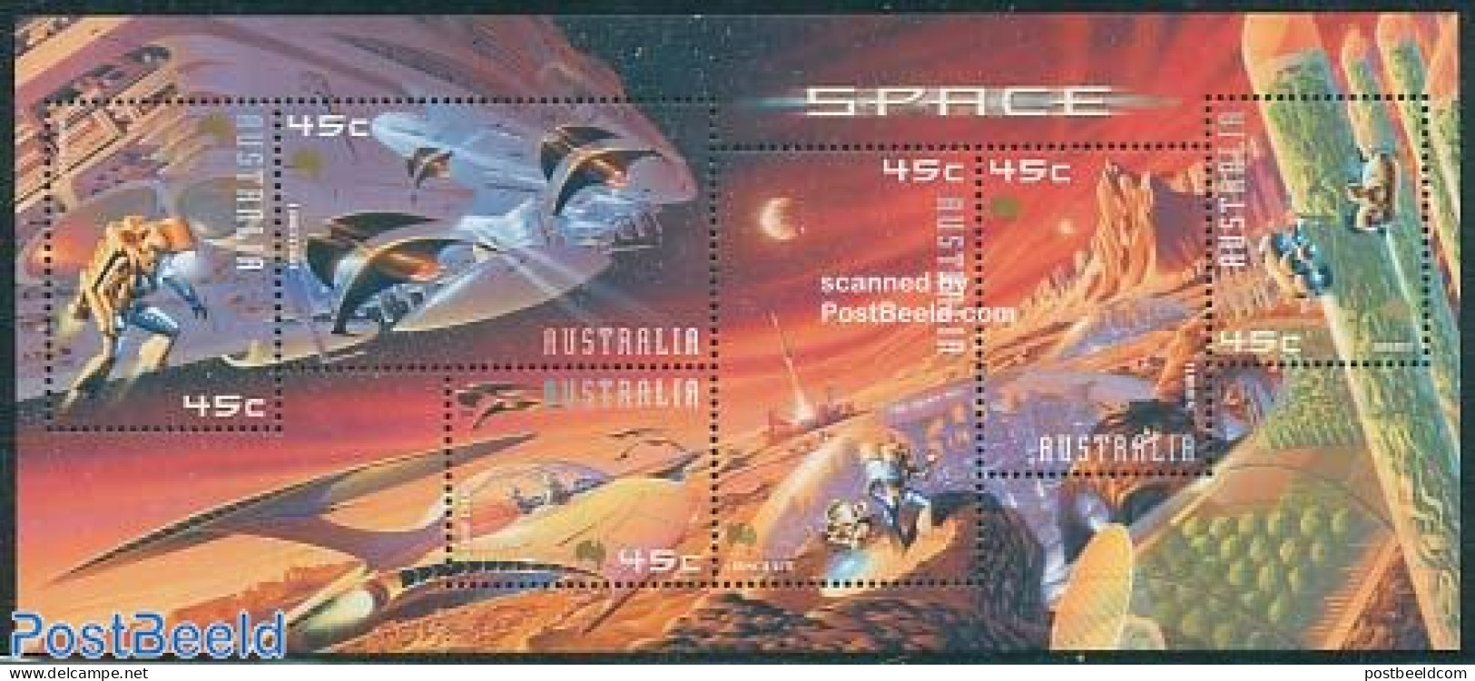 Australia 2000 Mars S/s, Mint NH, Transport - Space Exploration - Art - Science Fiction - Nuovi