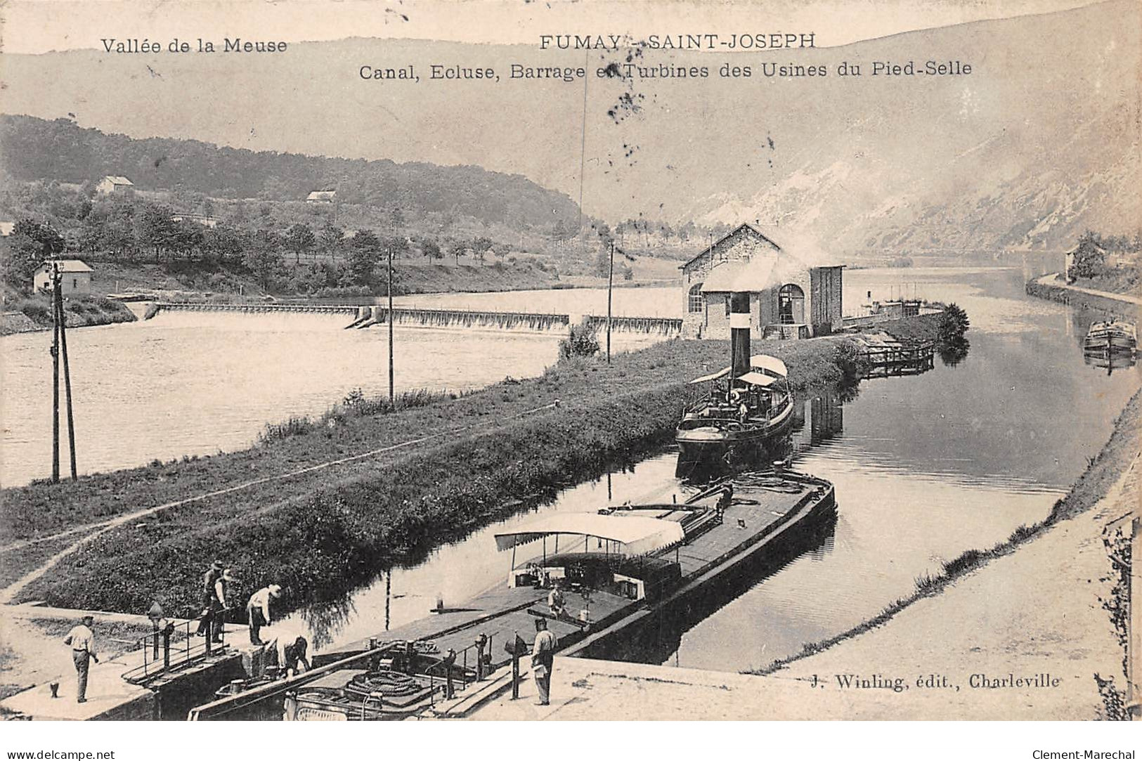 FUMAY - SAINT JOSEPH - Canal, Ecluse, Barrage Et Turbines Des Usines Du Pied Selle - Très Bon état - Fumay