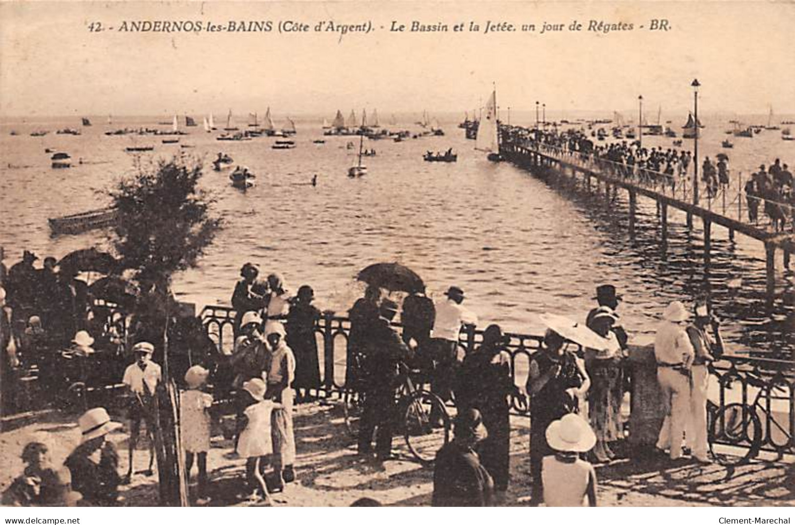 ANDERNOS LES BAINS - Le Bassin Et La Jetée, Un Jour De Régates - Très Bon état - Andernos-les-Bains