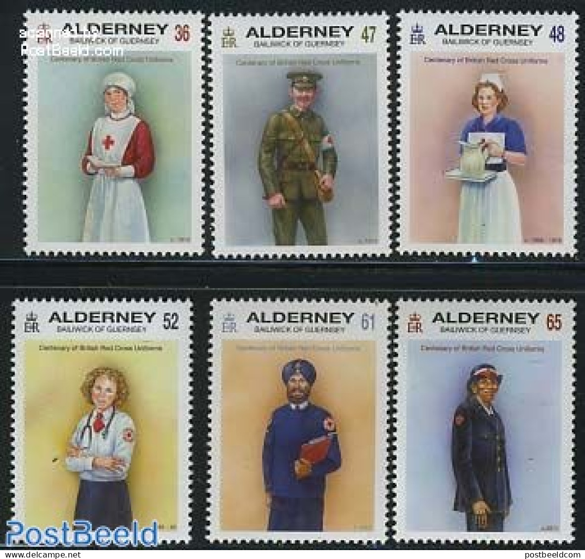 Alderney 2011 Red Cross Uniforms 6v, Mint NH, Health - Various - Red Cross - Uniforms - Rotes Kreuz