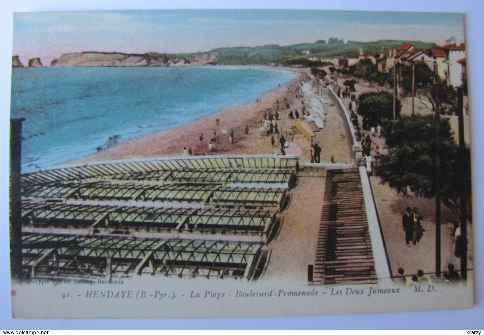 FRANCE - PYRENEES-ATLANTIQUES - HENDAYE - La Plage - Boulevard Promenade - Les Deux Jumeaux - Hendaye