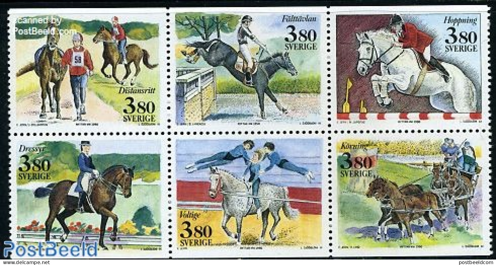 Sweden 1990 Horses 6v [++], Mint NH, Nature - Performance Art - Horses - Circus - Neufs