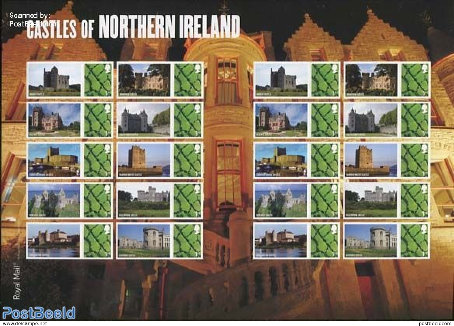 Great Britain 2009 Castles Of Northern Ireland, Label Sheet, Mint NH, Art - Castles & Fortifications - Neufs