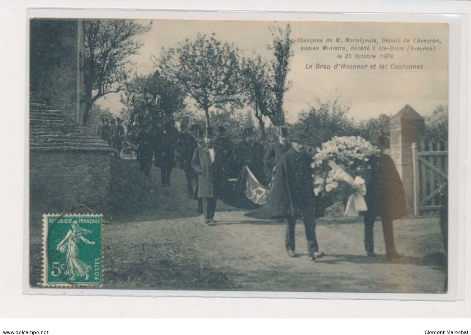 SAINTE CROIX - Obsèques De Mr Maruéjouls, Député L'Aveyron - Le Drap D'honneur Et Les Couronnes - Très Bon état - Sonstige & Ohne Zuordnung