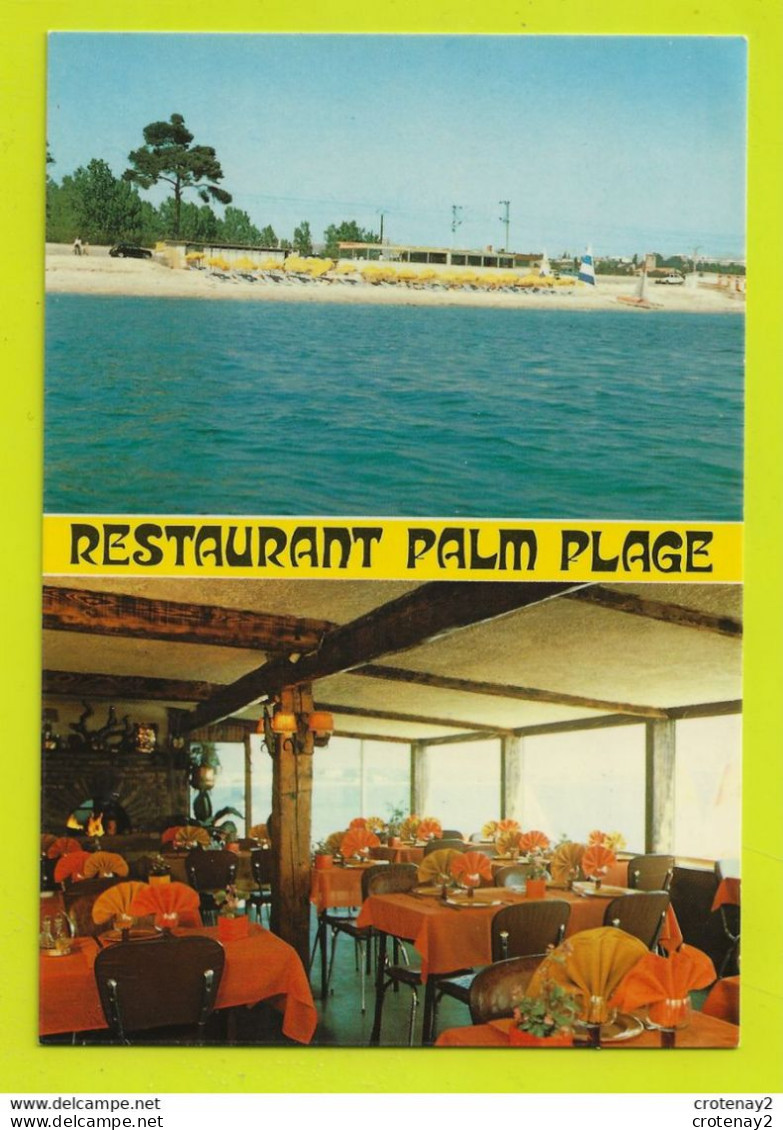 06 JUAN LES PINS N°225B2 Bar Restaurant PALM PLAGE Boulevard Guillaumont En 2 Vues Renault R16 R5 VOIR DOS - Juan-les-Pins