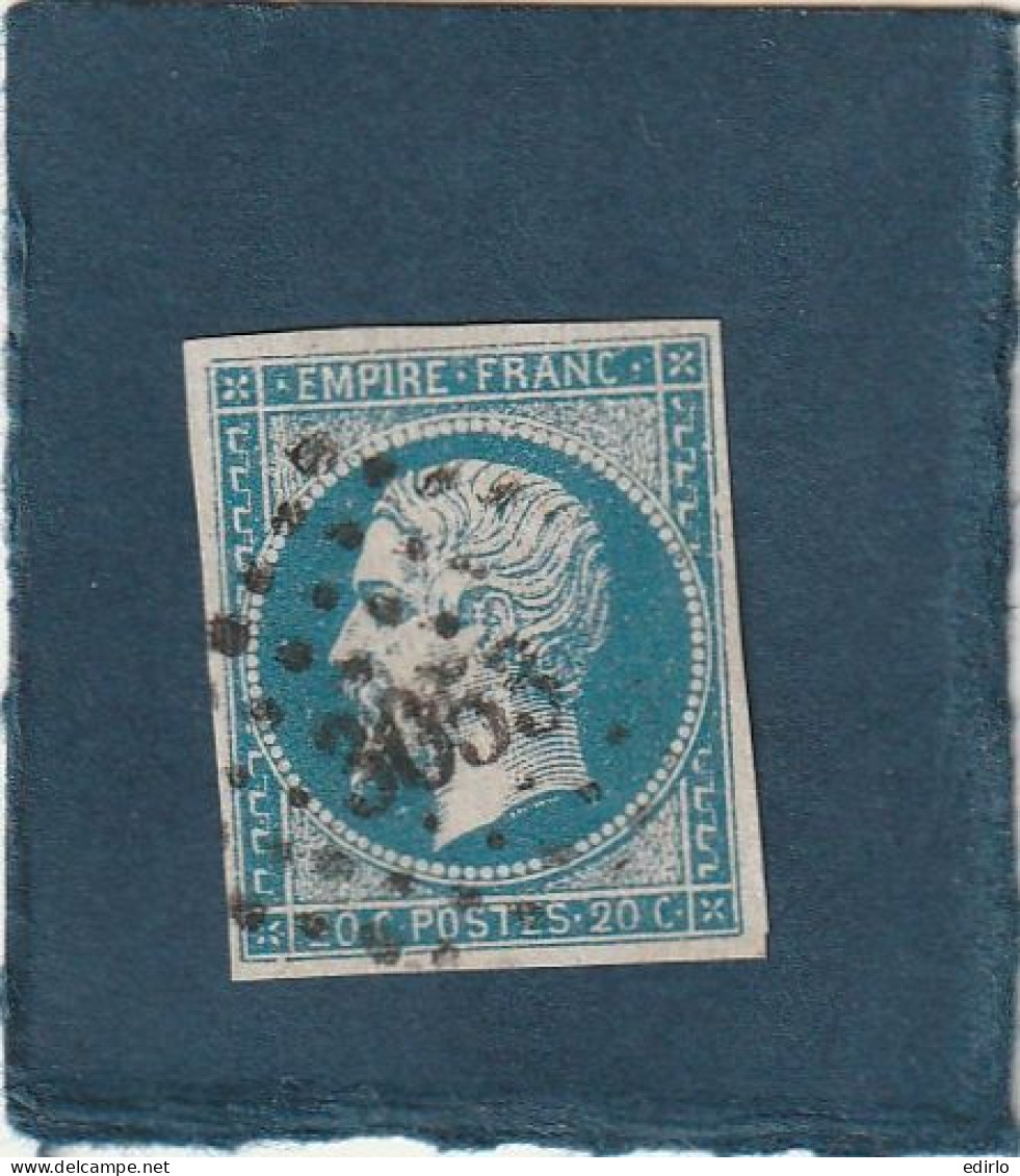 ///   FRANCE /// N° 14 Bleu 20cts  Bleu N° 3053 Obl Saint Etienne - 1853-1860 Napoléon III