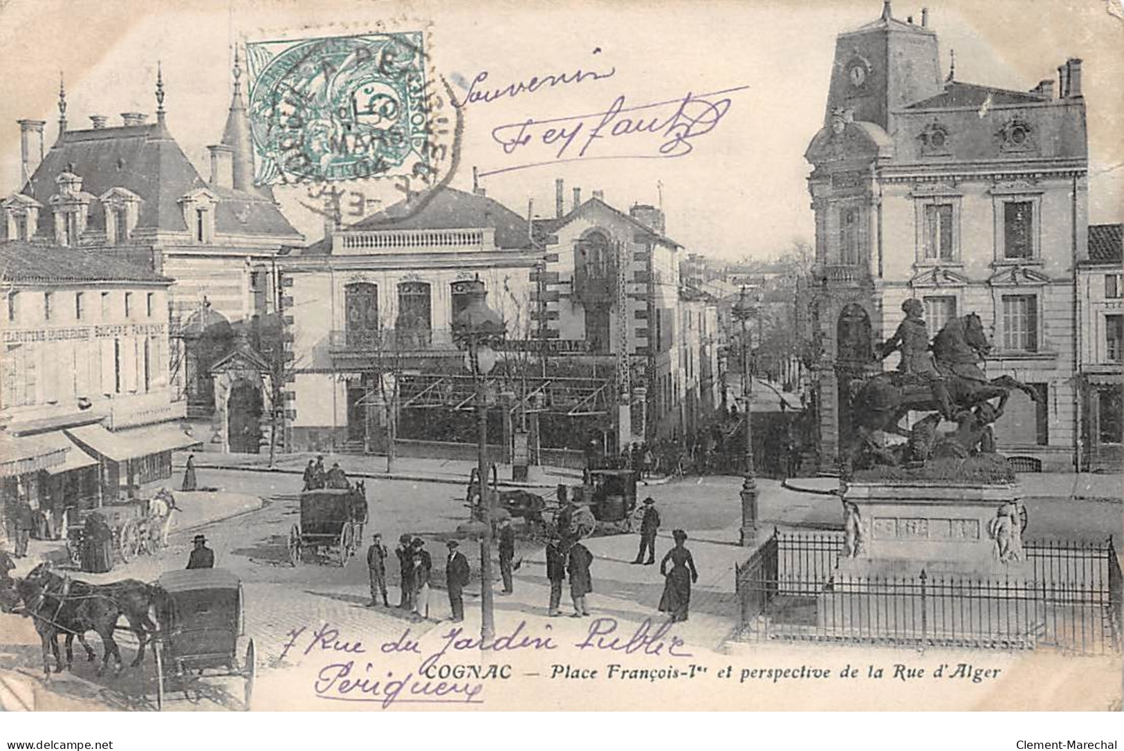 COGNAC - Place Francois1er Et Perspective De La Rue D'Alger - Très Bon état - Cognac