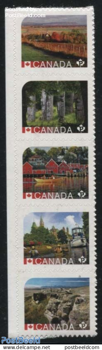 Canada 2016 Canadian UNESCO Sites 5v S-a, Mint NH, History - Religion - Sport - Transport - Unesco - World Heritage - .. - Unused Stamps