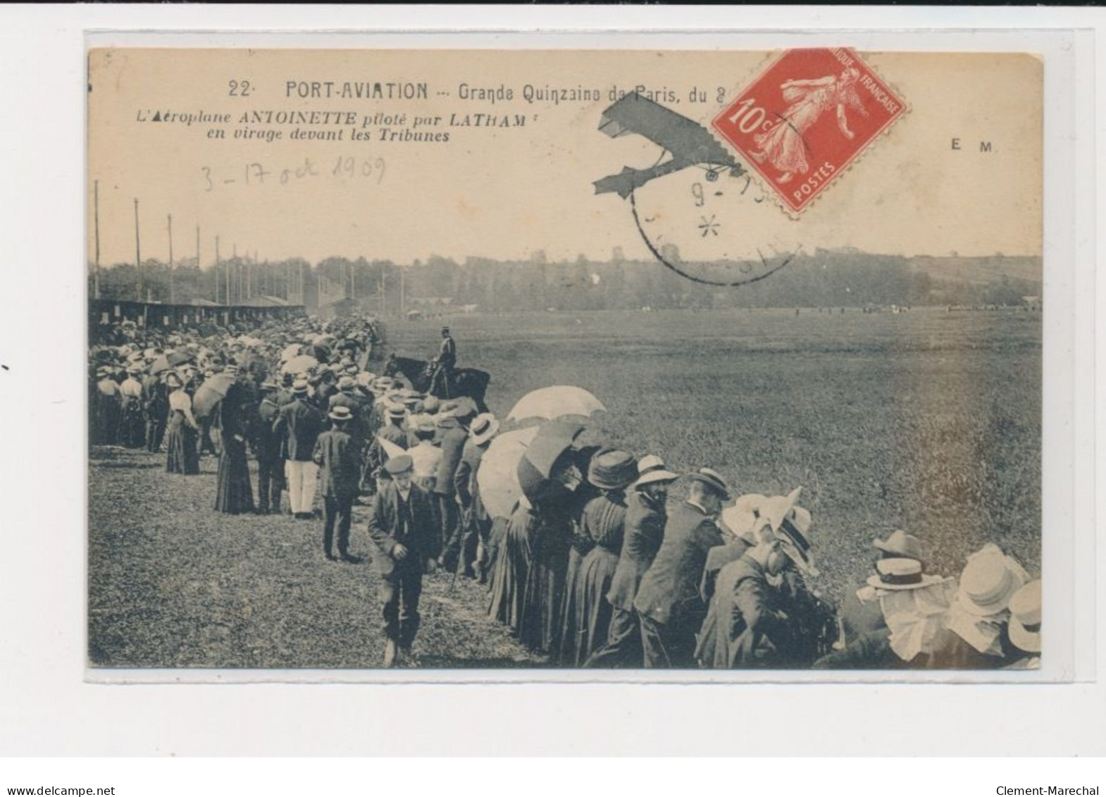 JUVISY - Port-Aviation - Grande Quinzaine De Paris 1909 - L'Aéroplane Antoinette Piloté Par Latham - Très Bon état - Juvisy-sur-Orge