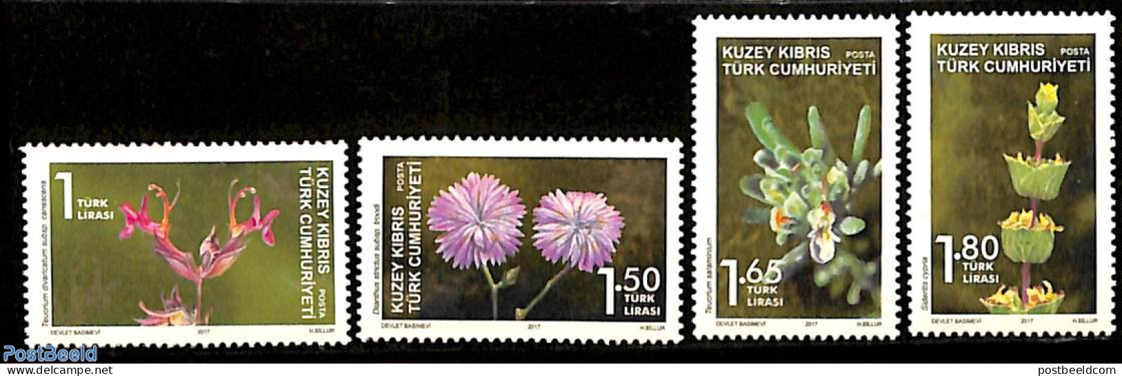 Turkish Cyprus 2017 Plants 4v, Mint NH, Nature - Flowers & Plants - Other & Unclassified