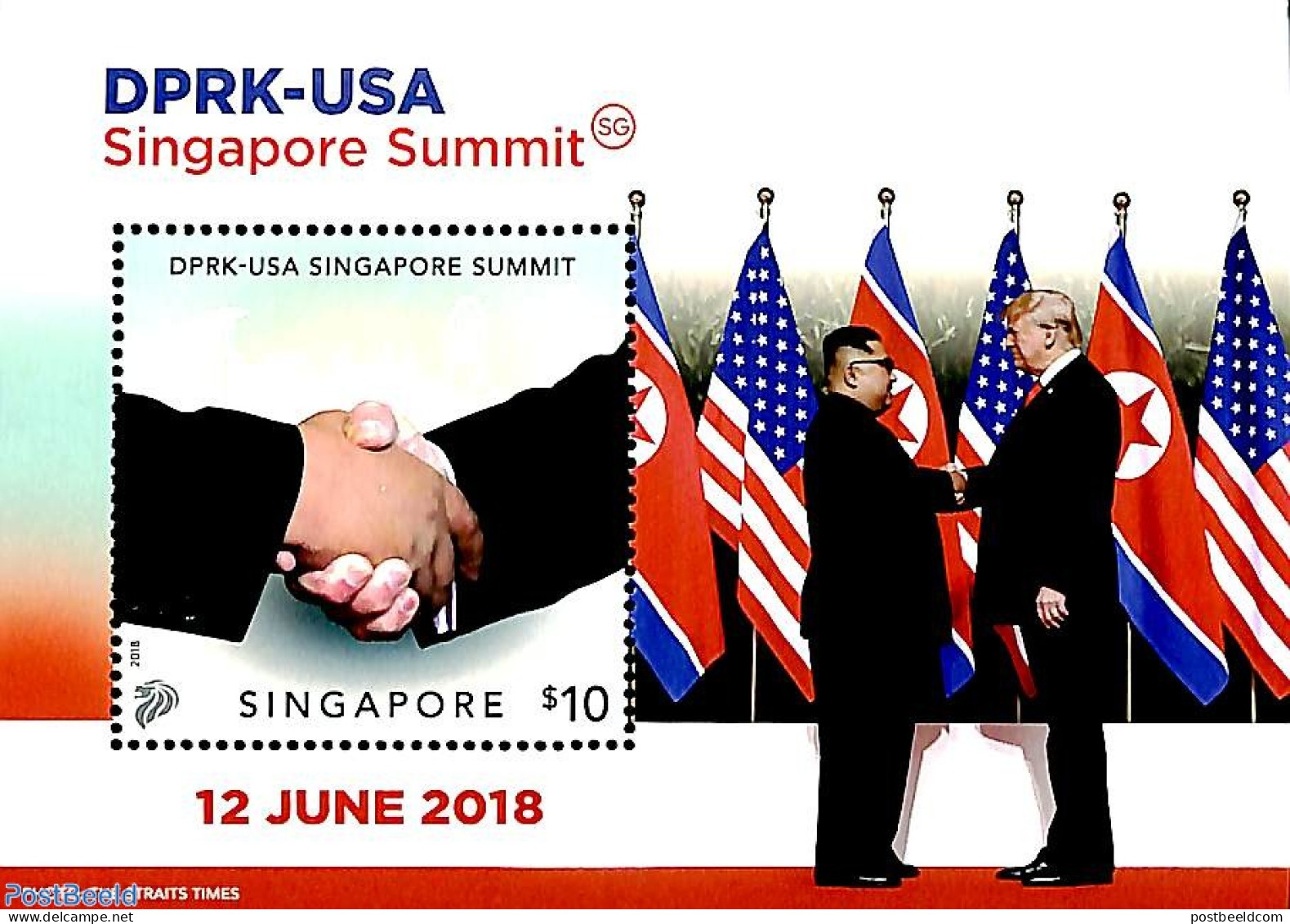 Singapore 2018 Singapore Summit S/s, Mint NH, History - American Presidents - Politicians - Sonstige & Ohne Zuordnung