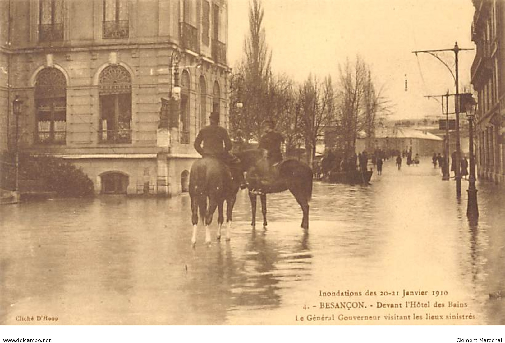 BESANCON - Inondations Des 20 21 Janvier 1910 - Devant L'Hôtel Des Bains - Très Bon état - Besancon