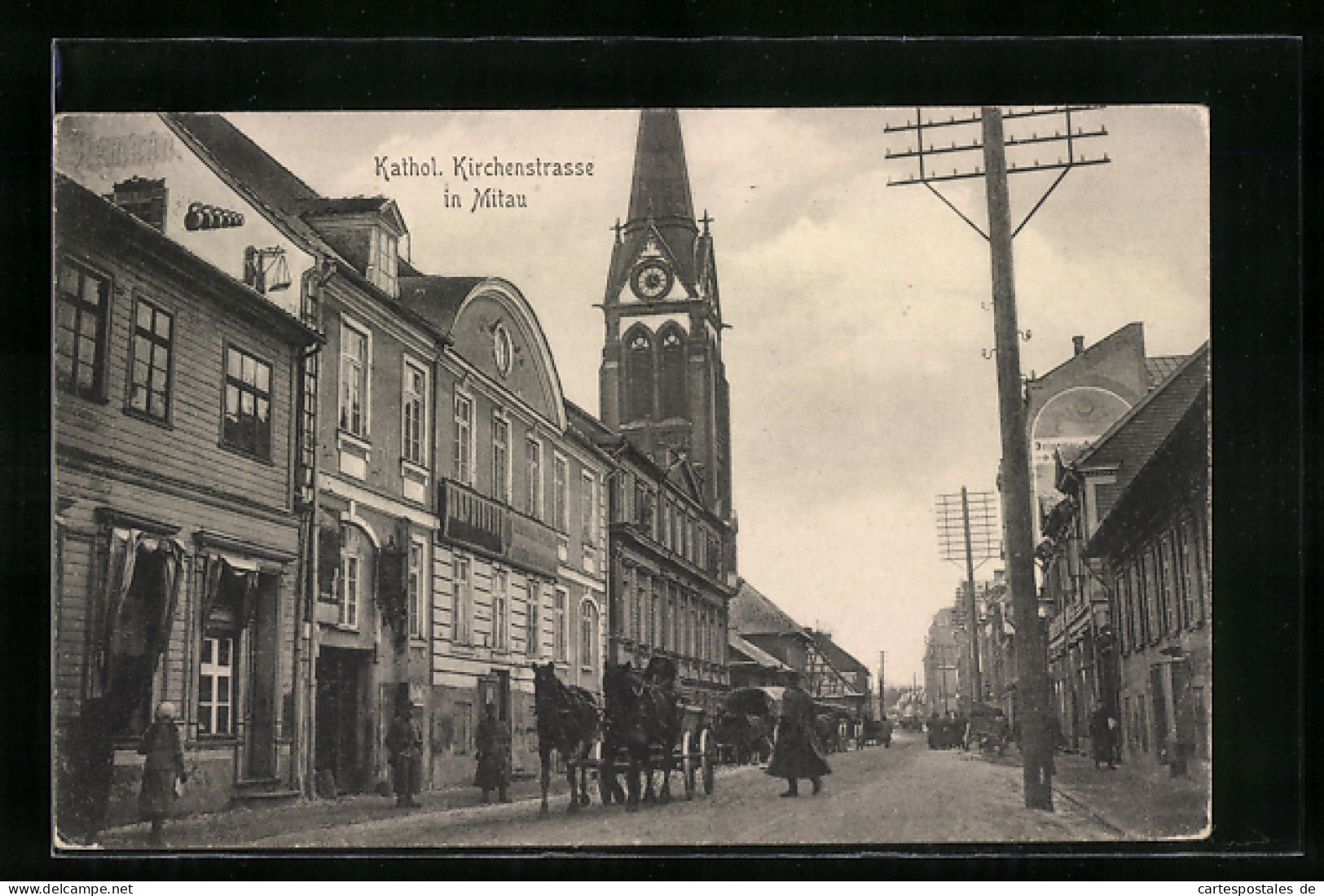 AK Mitau, Partie In Der Katholischen Kirchstrasse  - Lettonia