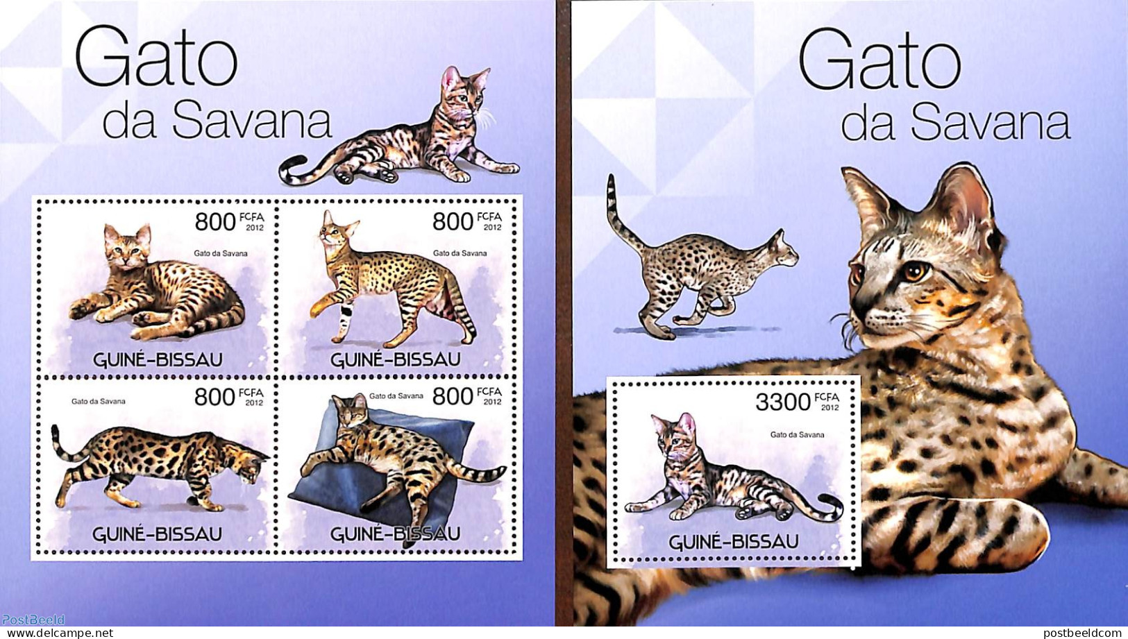 Guinea Bissau 2012 Cats 2 S/s, Mint NH, Nature - Cats - Guinea-Bissau