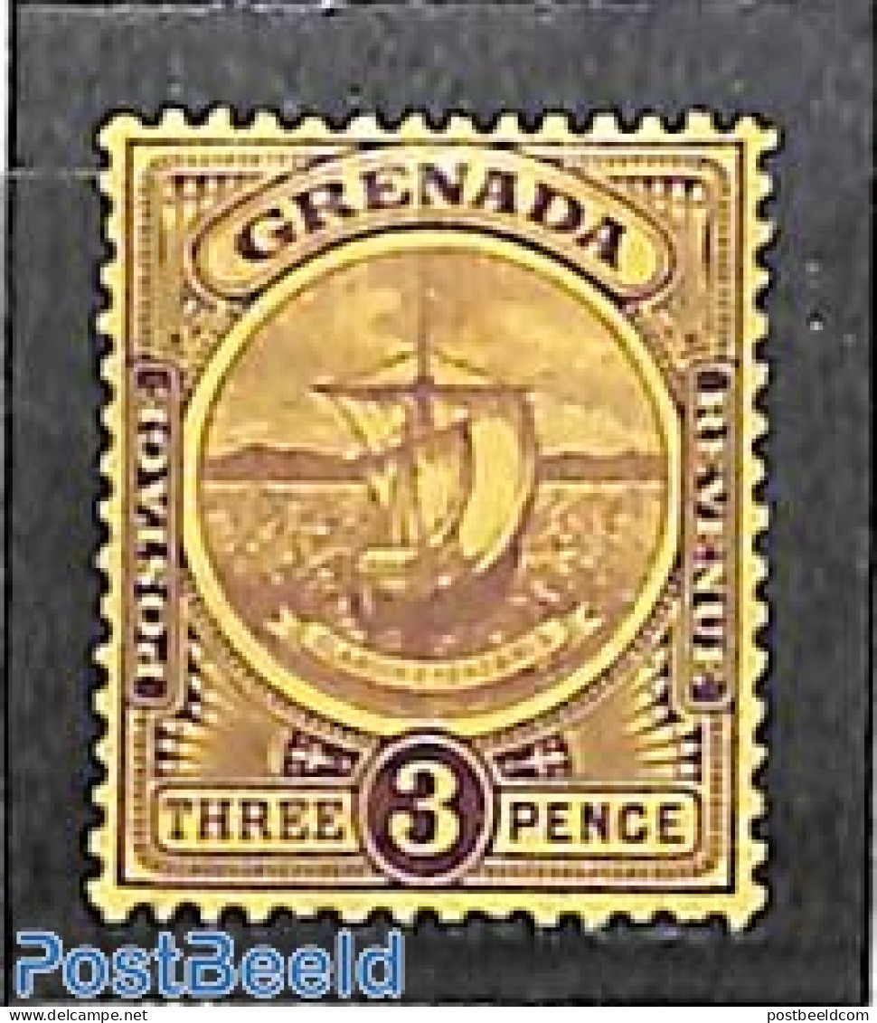 Grenada 1908 3d, Stamp Out Of Set, Unused (hinged), Transport - Ships And Boats - Bateaux