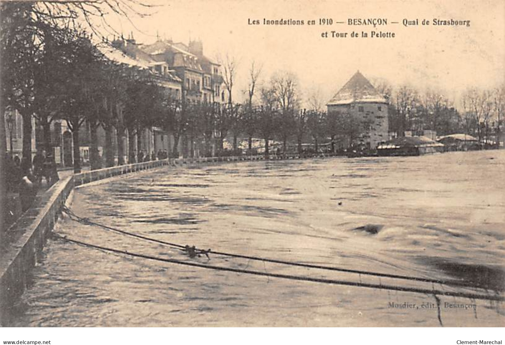 BESANCON - Les Inondations En 1910 - Quai De Strasbourg Et Tour De La Pelotte - Très Bon état - Besancon